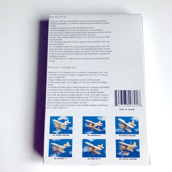 3/$15 NEW 3D Puzzle Miniature Wooden Aircraft Airplane Model 404 Nieuport 17 - Picture 2 of 16